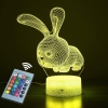 Lampka nocna 3D z pilotem - królik [23040000778]